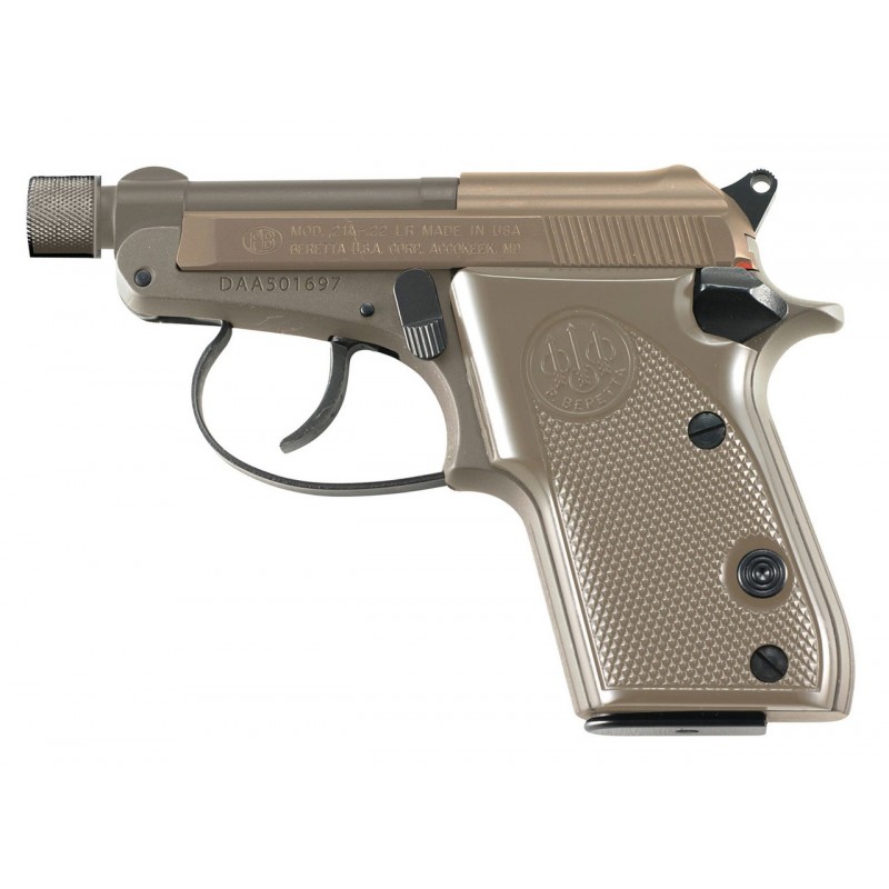 Pistolet BERETTA 21A BOBCAT FDE - Cal. 22LR - fileté 1/2-28