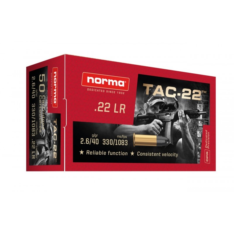 Cartouches - Norma TAC-22 Subsonic - lot de 1000 Cartouches - Norma TAC-22 Subsonic - lot de 1000