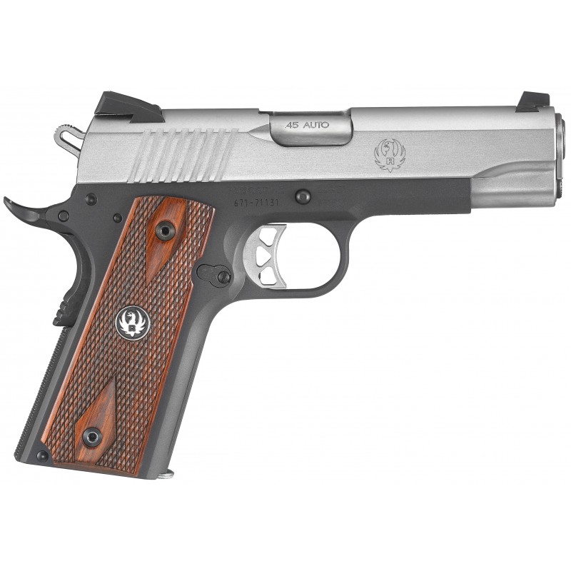 Pistolet Ruger SR1911 Cal .9mm LWGT Commander Canon 4.25" 9+1 coups Acier inoxydable