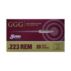 Cartouches GGG .223 Rem. HPBT 77gr - Boite de 20